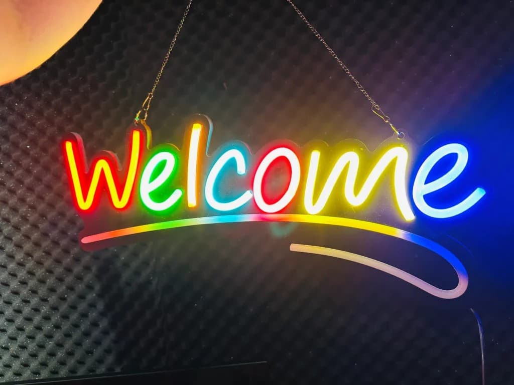 GearUP WELCOME Neon Sign For Greetings at Shop, Restaurant , Pharmacy, Cafe